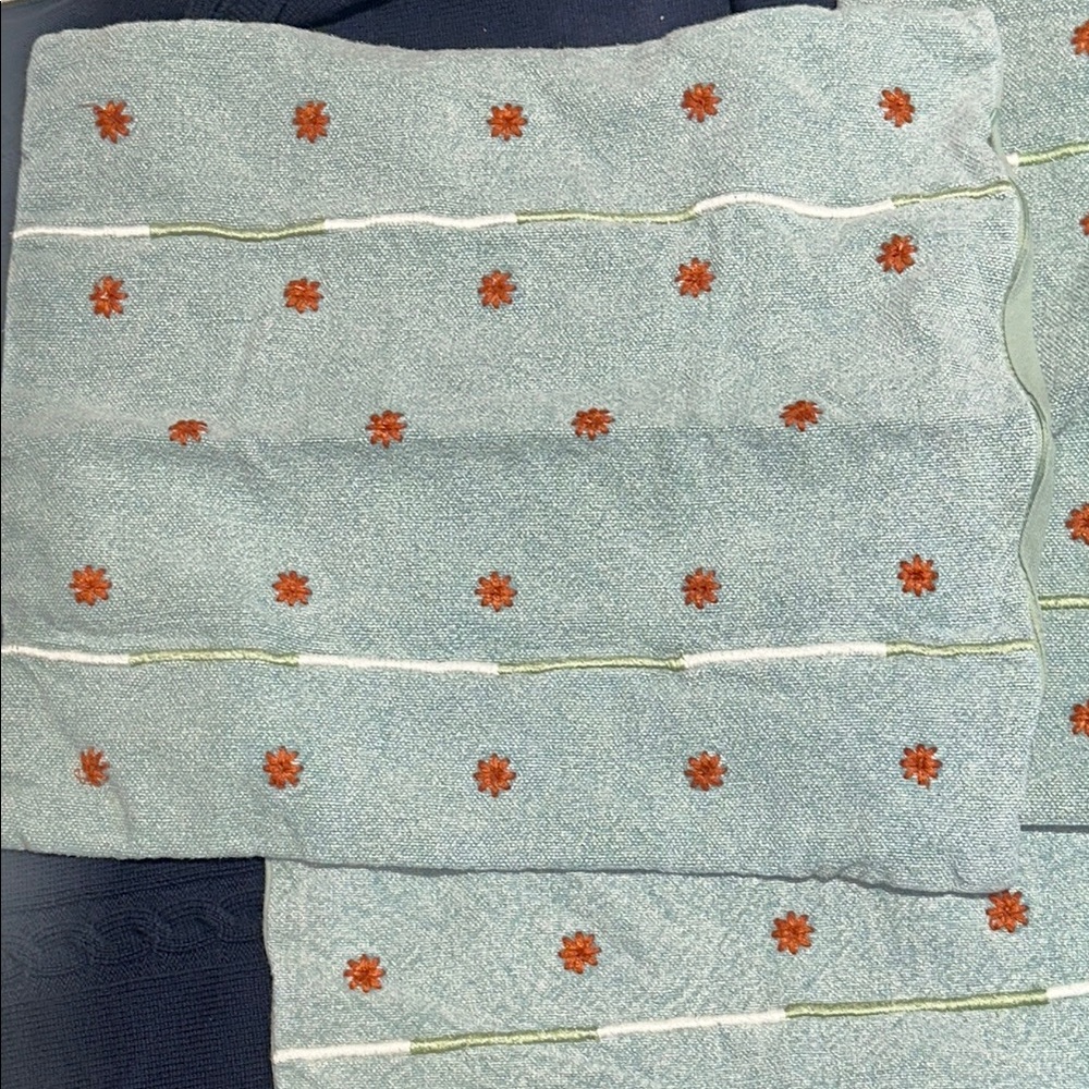 Elegant Green & Orange Floral Pillowcases - Set of 3